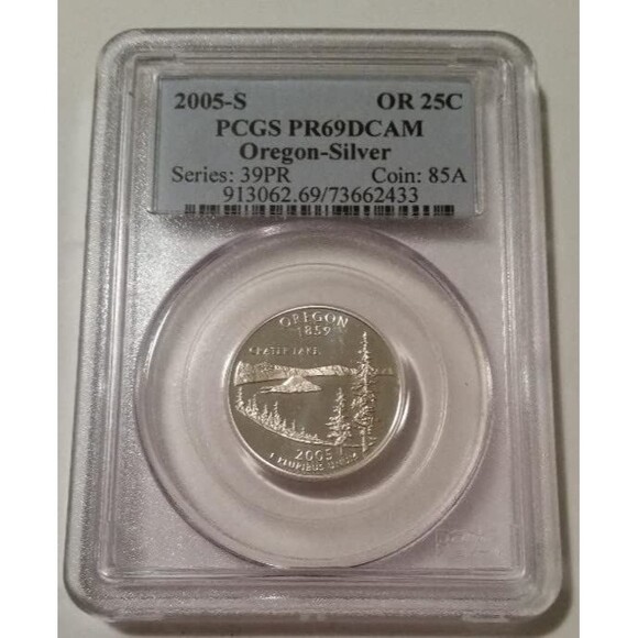 2005 S Silver Oregon State Quarter Proof PR69 DCAM PCGS Blue Label - Picture 1 of 2